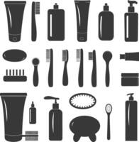 Silhouette toiletries equipment black color only vector