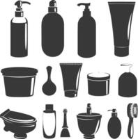 Silhouette toiletries equipment black color only vector