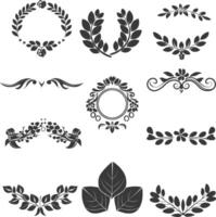 Silhouette vintage sticker label Vintage frames and labels black color only vector