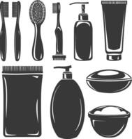 Silhouette toiletries equipment black color only vector