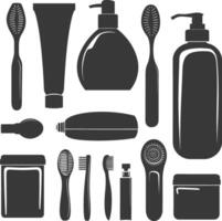 Silhouette toiletries equipment black color only vector