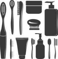 Silhouette toiletries equipment black color only vector