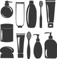 Silhouette toiletries equipment black color only vector