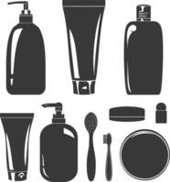 Silhouette toiletries equipment black color only vector