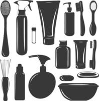 Silhouette toiletries equipment black color only vector