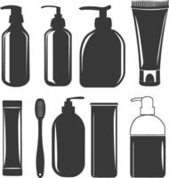 Silhouette toiletries equipment black color only vector