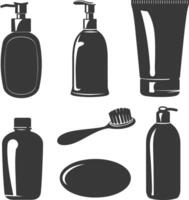 Silhouette toiletries equipment black color only vector