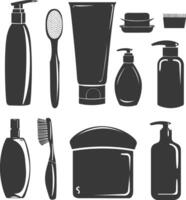 Silhouette toiletries equipment black color only vector