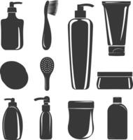 Silhouette toiletries equipment black color only vector