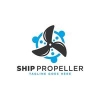 ship propeller industry logo vector