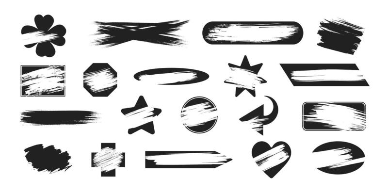 Instant scratch lottery ticket shapes set with scrape texture template marks illustration.