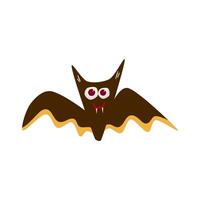 Retro Groovy Halloween bat. Trippy retro spooky elements. Groovy boho illustration. Autumn october holiday. vector