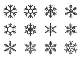 Snow flower design icon set vector