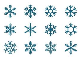 Snow flower design icon set vector