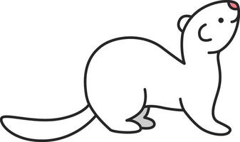 Cute ferret illustration vector