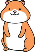 Cute cartoon hamster illustration vector