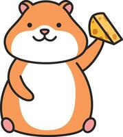 Cute cartoon hamster illustration vector