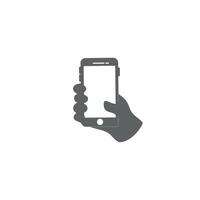 illustration of using a smartphone in the hand, flat design. vector