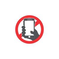 illustration of prohibited use of smartphones, flat design. vector