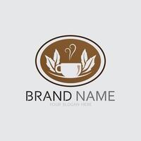 Cafe logo and Coffee logo design cafetarian hot drink vector