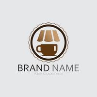 café logo y café logo diseño cafetero caliente bebida vector