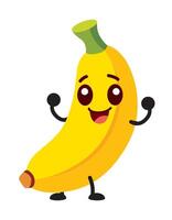 Cute banana cartoon emoji icon character illustration vector