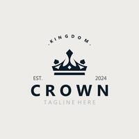 Crown logo simple design template. Vintage Crown Logo Royal King Queen symbol vector