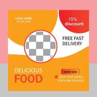 Super Delicious Food Menu Social Media Post Template. vector