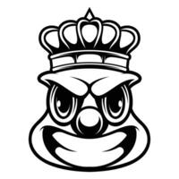 Clown Crown Outline Version vector