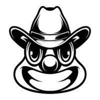 Clown Cowboy Outline Version vector