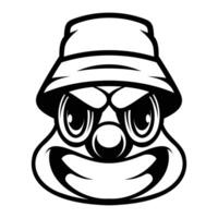 Clown Bucket Hat Outline Version vector