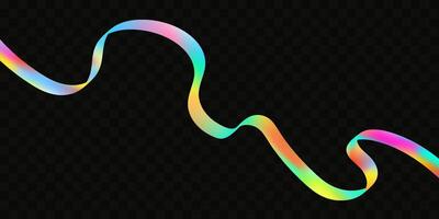 Abstract holographic wave.Flow iridescent fluid.Dynamic spectrum ribbon. vector