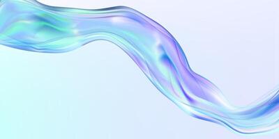 Abstract holographic wave.Flow iridescent fluid.Dynamic spectrum ribbon. vector