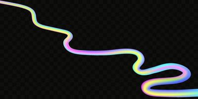 Abstract holographic wave.Flow iridescent fluid.Dynamic spectrum ribbon. vector