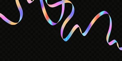 Abstract holographic wave.Flow iridescent fluid.Dynamic spectrum ribbon. vector