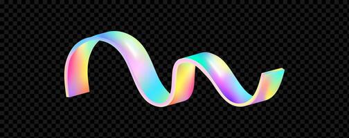 Abstract holographic wave.Flow iridescent fluid.Dynamic spectrum ribbon. vector