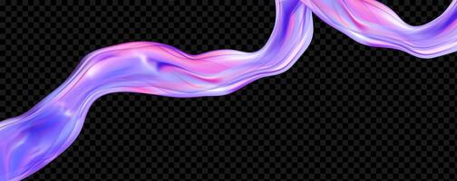 Abstract holographic wave.Flow iridescent fluid.Dynamic spectrum ribbon. vector