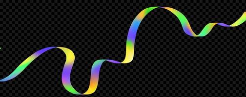 Abstract holographic wave.Flow iridescent fluid.Dynamic spectrum ribbon. vector