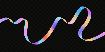 Abstract holographic wave.Flow iridescent fluid.Dynamic spectrum ribbon. vector