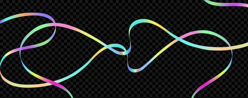 Abstract holographic wave.Flow iridescent fluid.Dynamic spectrum ribbon. vector