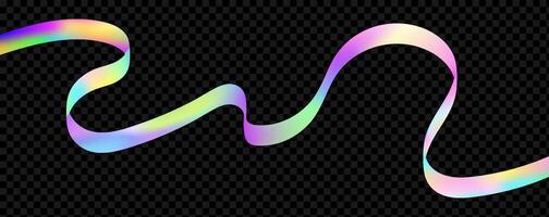 Abstract holographic wave.Flow iridescent fluid.Dynamic spectrum ribbon. vector