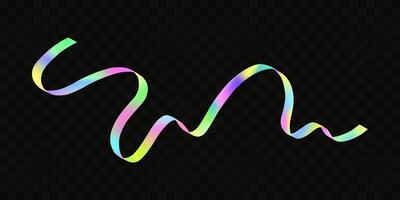 Abstract holographic wave.Flow iridescent fluid.Dynamic spectrum ribbon. vector