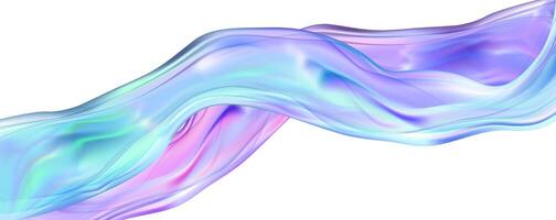Abstract holographic wave.Flow iridescent fluid.Dynamic spectrum ribbon. vector