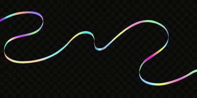 Abstract holographic wave.Flow iridescent fluid.Dynamic spectrum ribbon. vector