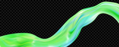 Abstract holographic wave.Flow iridescent fluid.Dynamic spectrum ribbon. vector