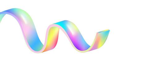 Abstract holographic wave.Flow iridescent fluid.Dynamic spectrum ribbon. vector