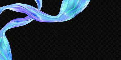 Abstract holographic wave.Flow iridescent fluid.Dynamic spectrum ribbon. vector