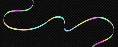 Abstract holographic wave.Flow iridescent fluid.Dynamic spectrum ribbon. vector