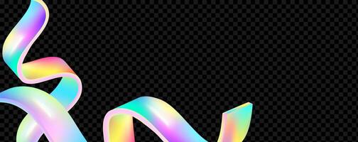 Abstract holographic wave.Flow iridescent fluid.Dynamic spectrum ribbon. vector