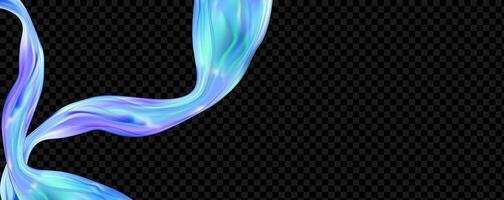 Abstract holographic wave.Flow iridescent fluid.Dynamic spectrum ribbon. vector